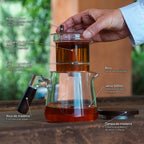 Chaleira de vidro com infusor automático